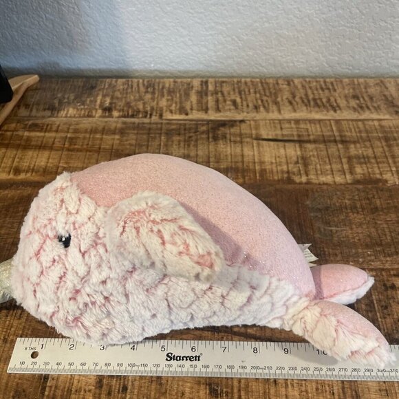 First Impressions Macys Macy's Stuffed Plush Narwhal Pink Whale Unicorn Horn - Picture 7 of 9